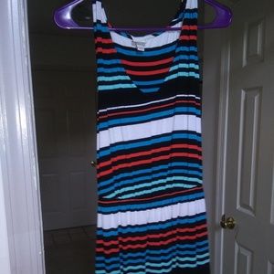 Turquoise and Orange Stripe Dress